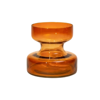 Slate Brown Vase | Handcrafted Glass | 5.90 x 5.90 x 5.51 in (Set of 2)