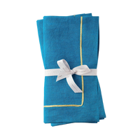 Gold Trim Dinner Napkins - Turquoise (Set of 2)