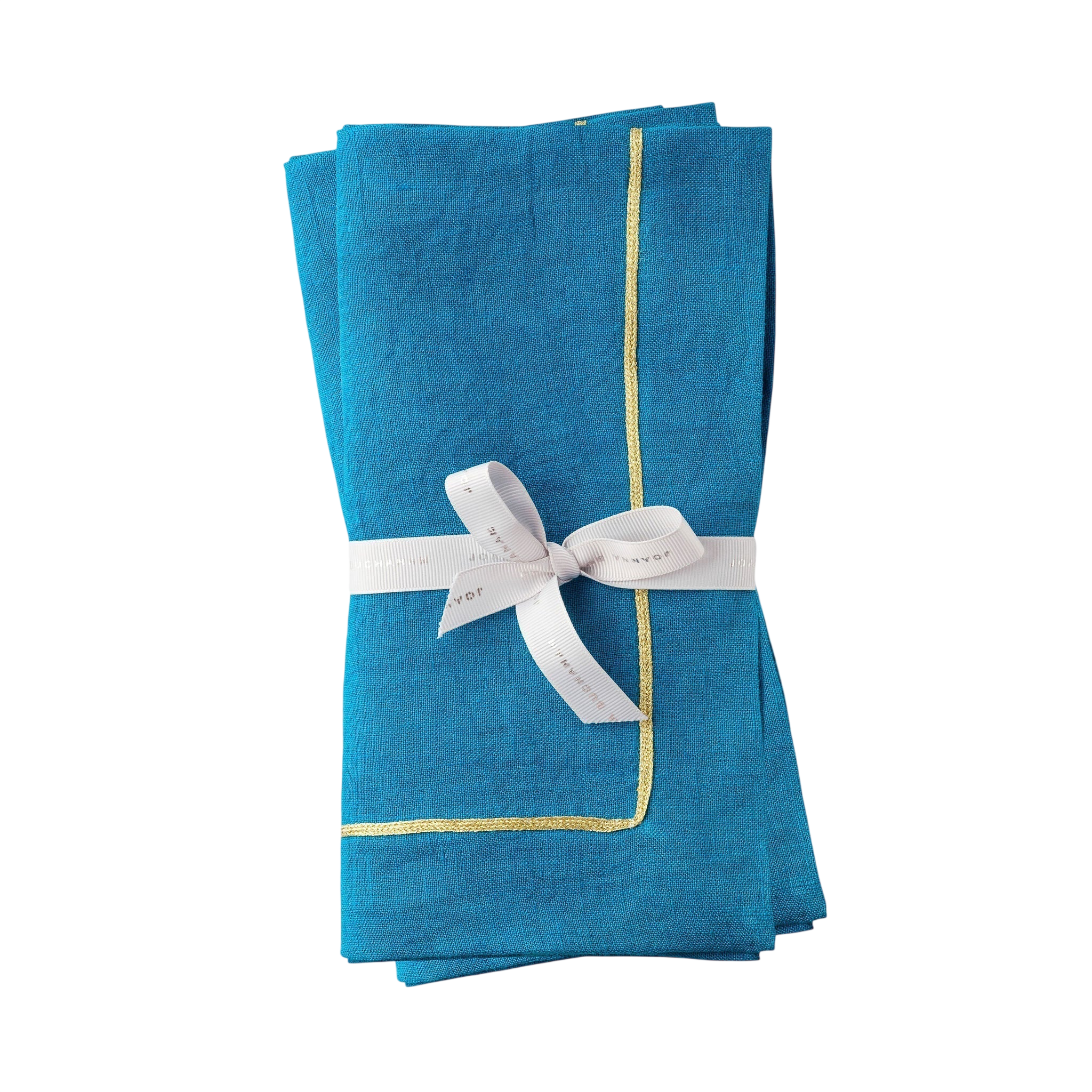 Gold Trim Dinner Napkins - Turquoise (Set of 2)