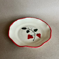 Strawberry Flowers Appetizer Plate (Set of 6)