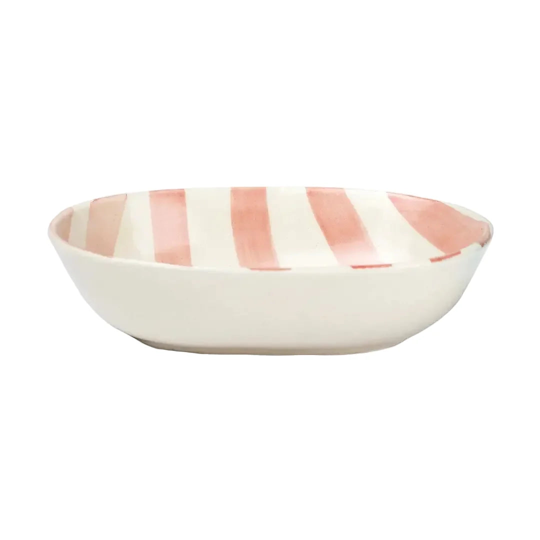 Ceramic Stripe Bowl - Pink (Set of 2)