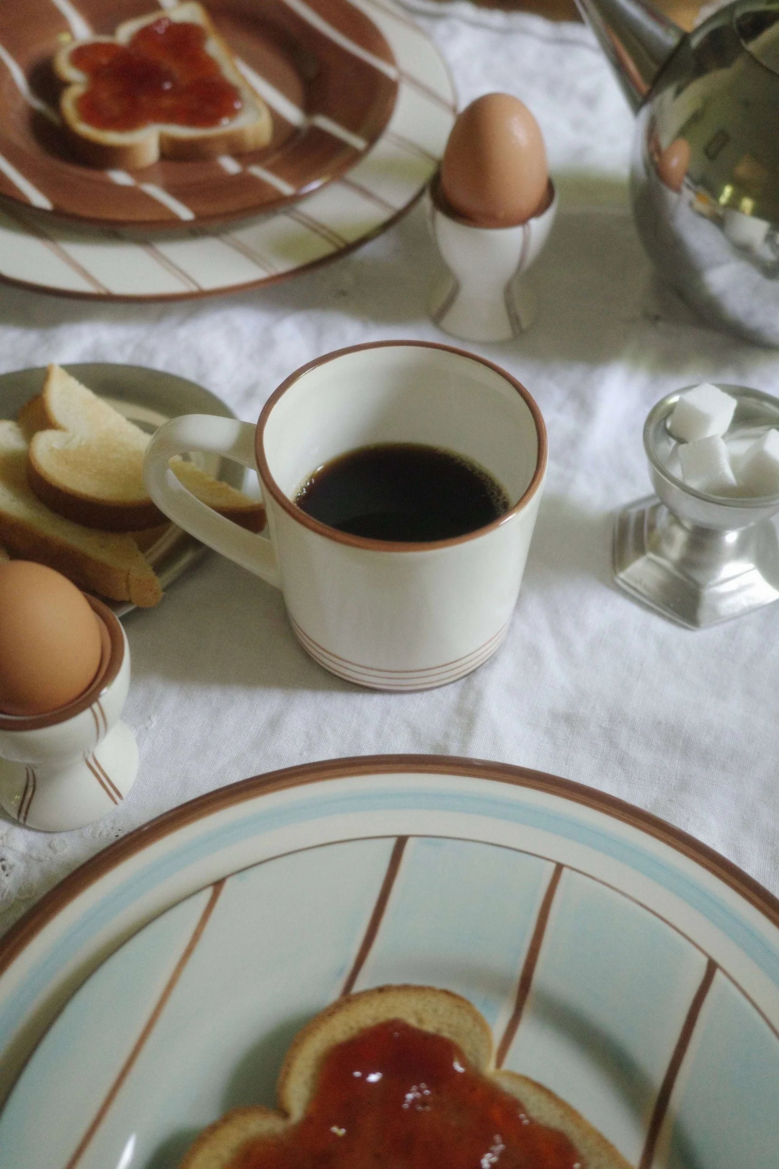 Breakfast Hand Painted Dinner Plate (Set of 4)
