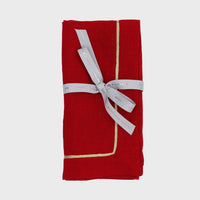 Gold Trim Dinner Napkins - Berry (Set of 2)
