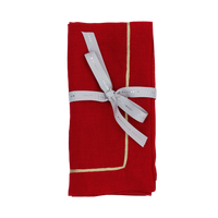 Gold Trim Dinner Napkins - Berry (Set of 2)