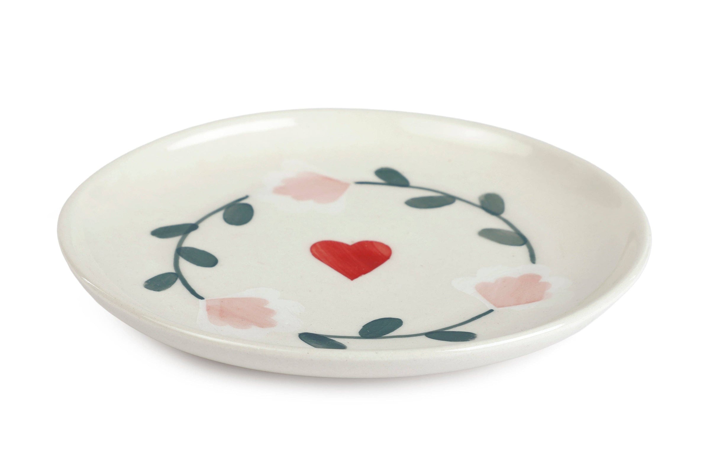 Ceramic Amour Petal Dessert Plates (Set of 2)