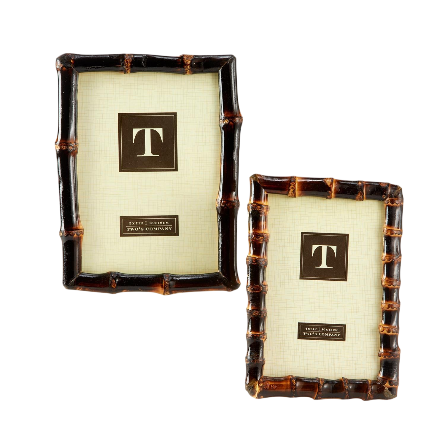 Wood Bamboo Photo Frames (Set of 2)