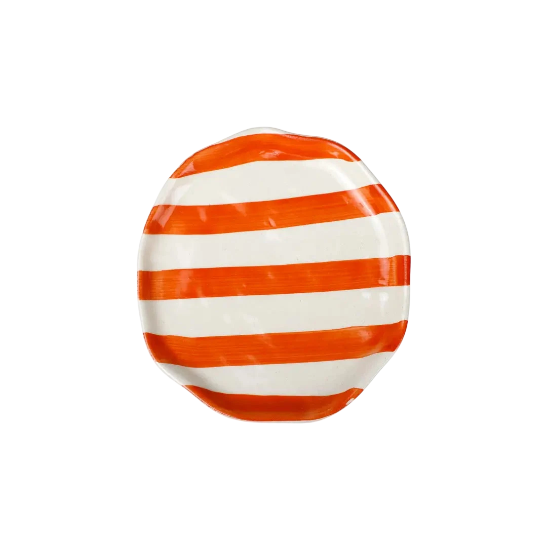 Ceramic Stripe Appetizer Plate (Set of 6)