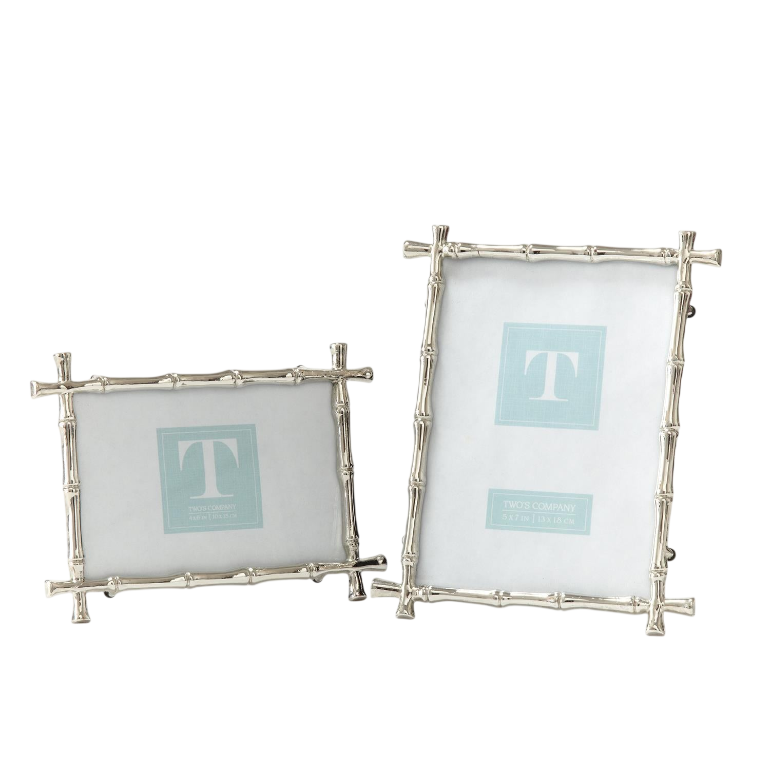 Silver Bamboo Photo Frames (Set of 2)