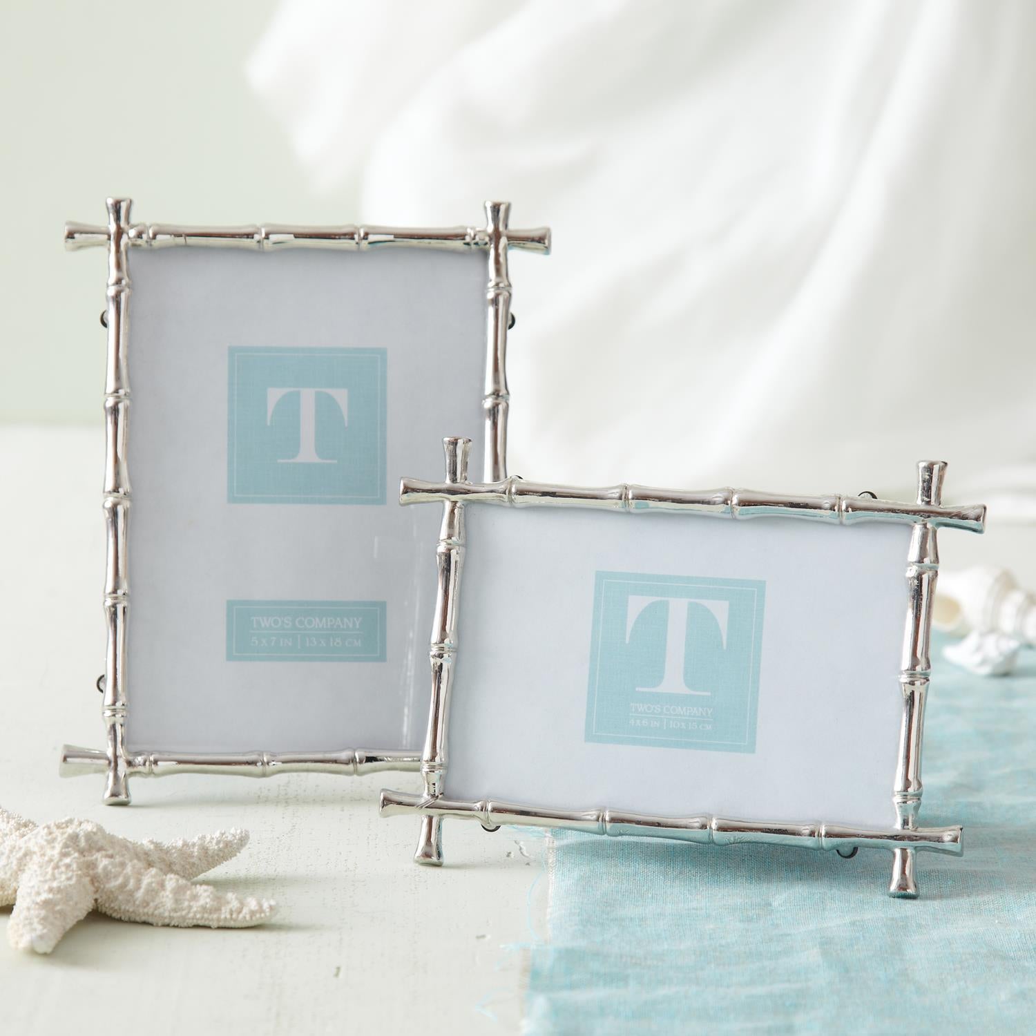 Silver Bamboo Photo Frames (Set of 2)