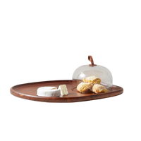 Talo Acacia Cheese Cloche, Walnut