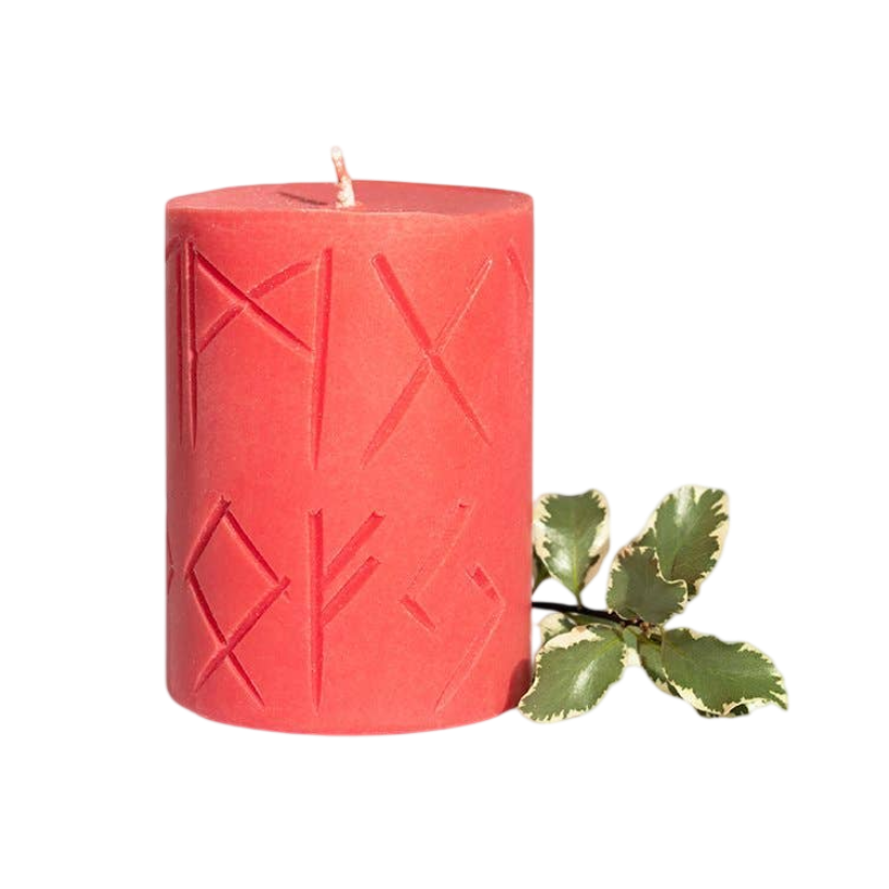 Freya | Scented Pillar Candle based on Norse Magic | Passion