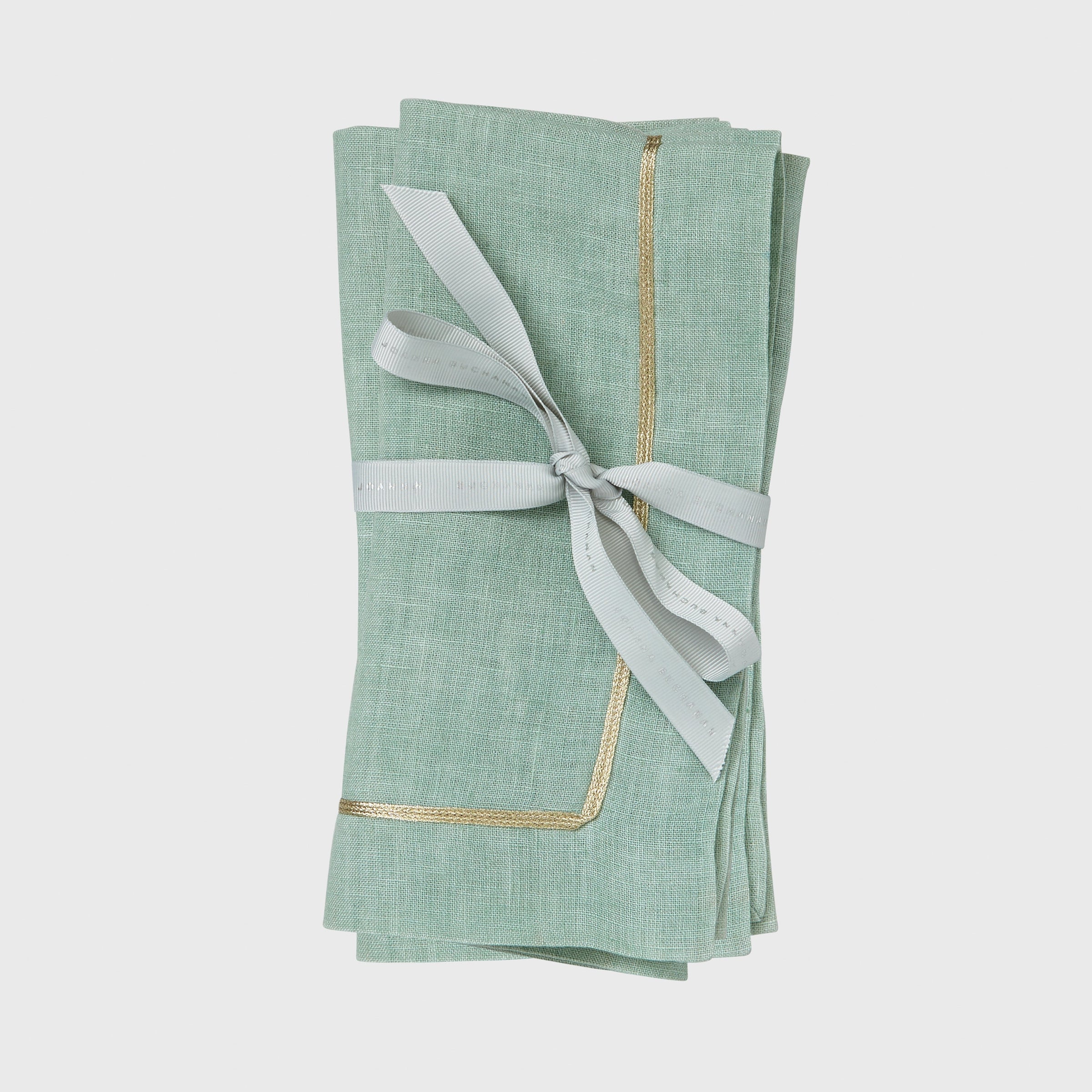 Gold Trim Dinner Napkins - Seafoam (Set of 2)
