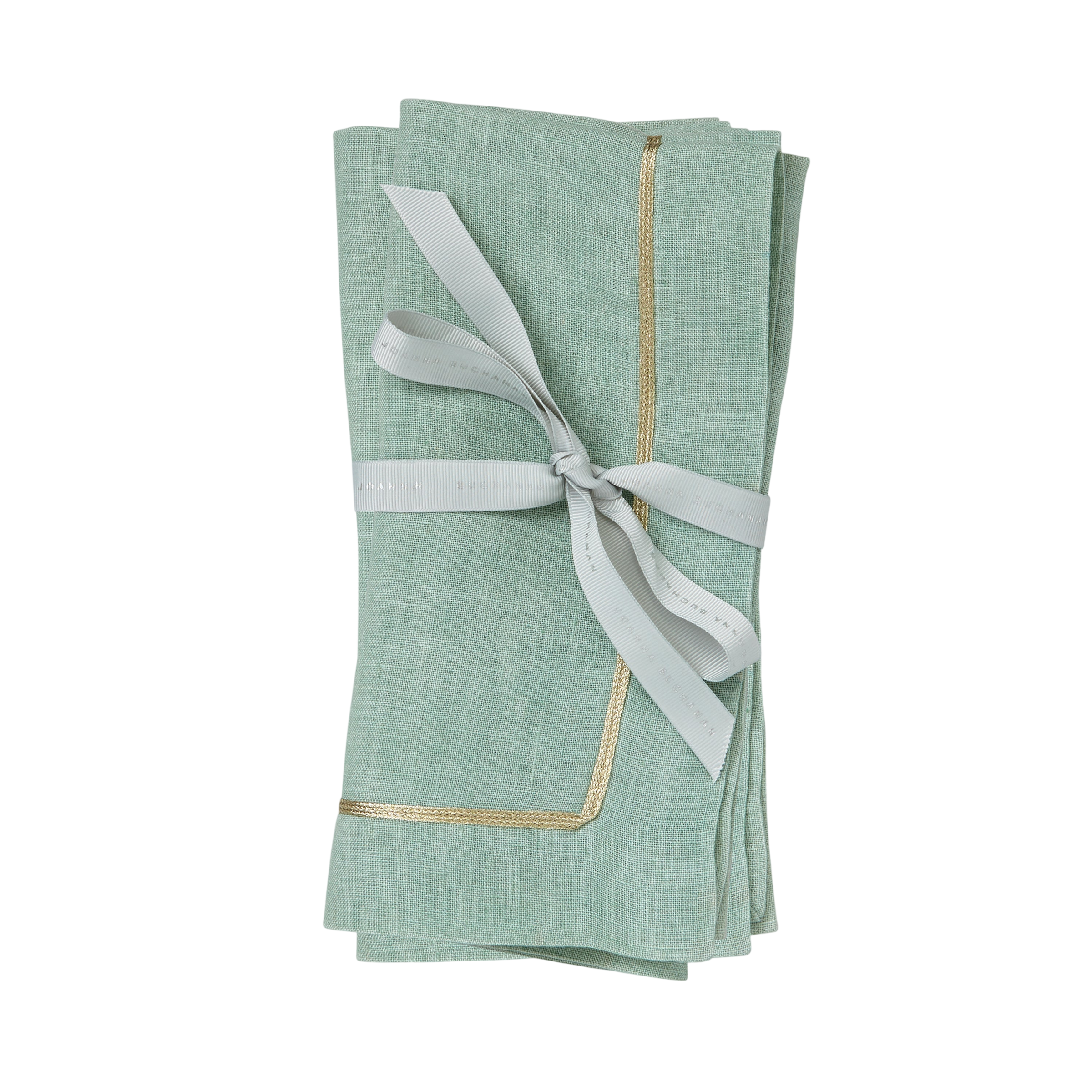 Gold Trim Dinner Napkins - Seafoam (Set of 2)