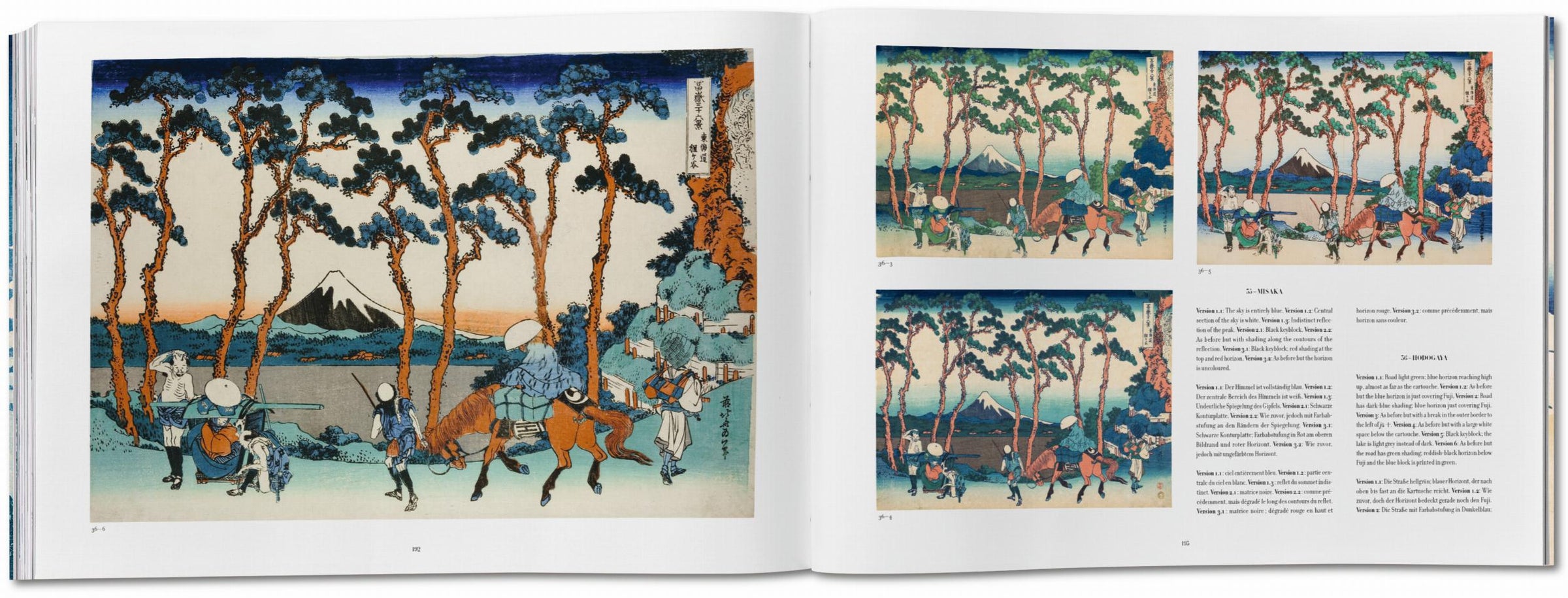 Hokusai. Thirty-six Views of Mount Fuji (German, French, English)