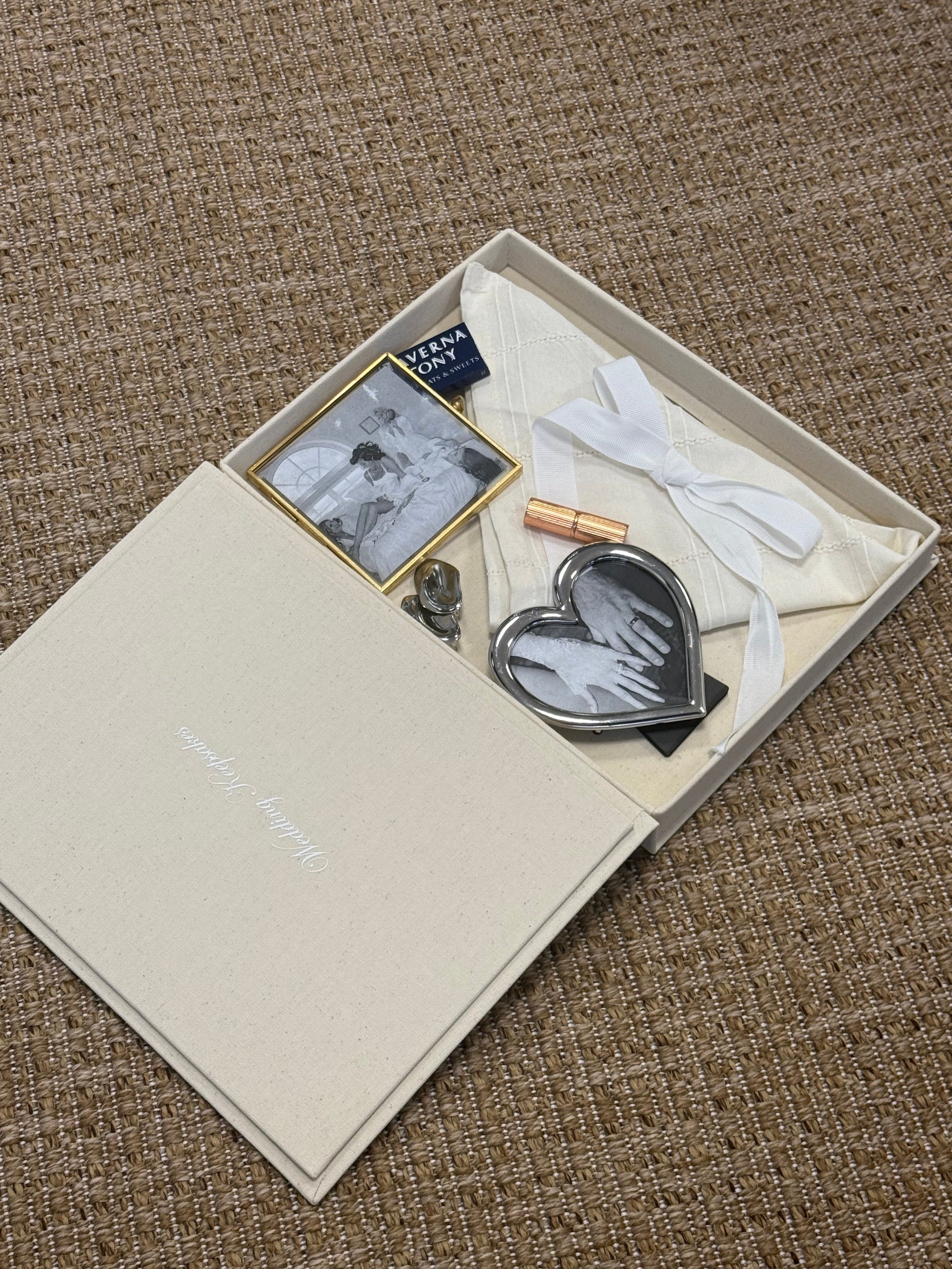 Linen Wedding Keepsake Book Box