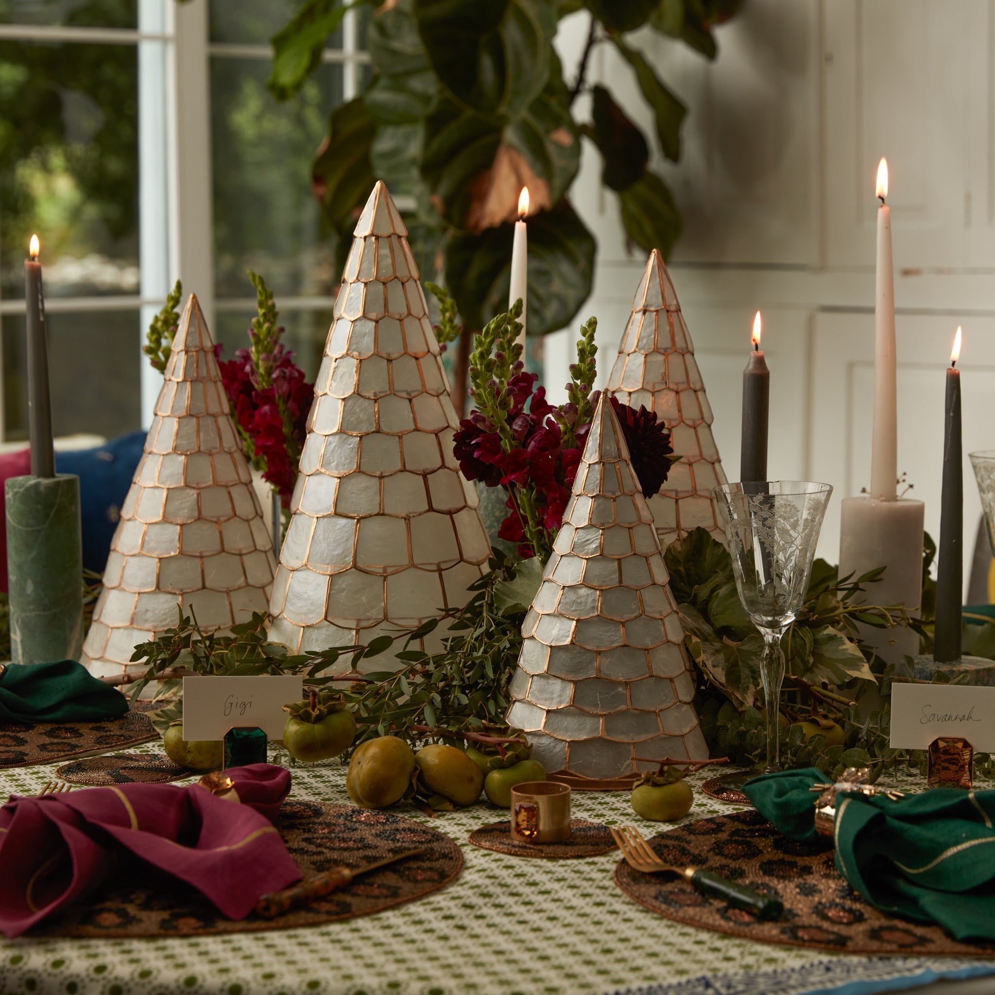 Capiz Trees - White (Set of 3)