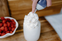 4 Pack double wall glass tumbler - Whipped Cream