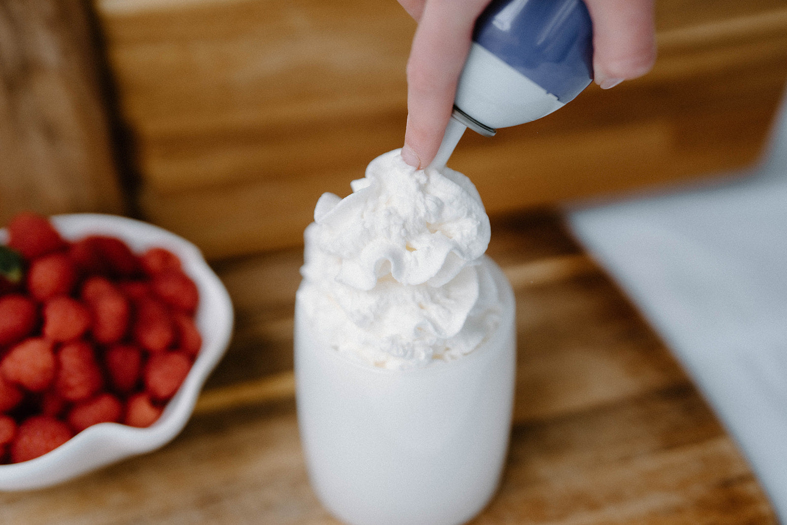 4 Pack double wall glass tumbler - Whipped Cream