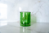 4 Pack double wall glass tumbler - Lime