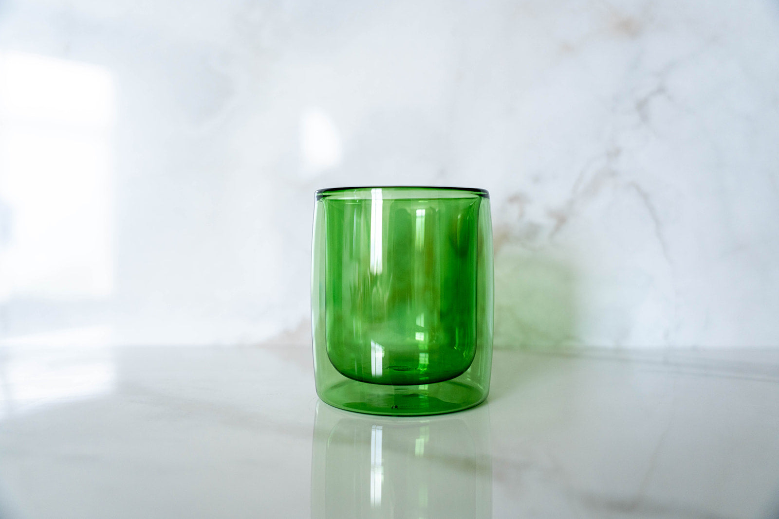 6 Pack double wall glass tumbler - Lime