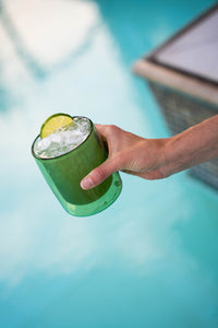 4 Pack double wall glass tumbler - Lime