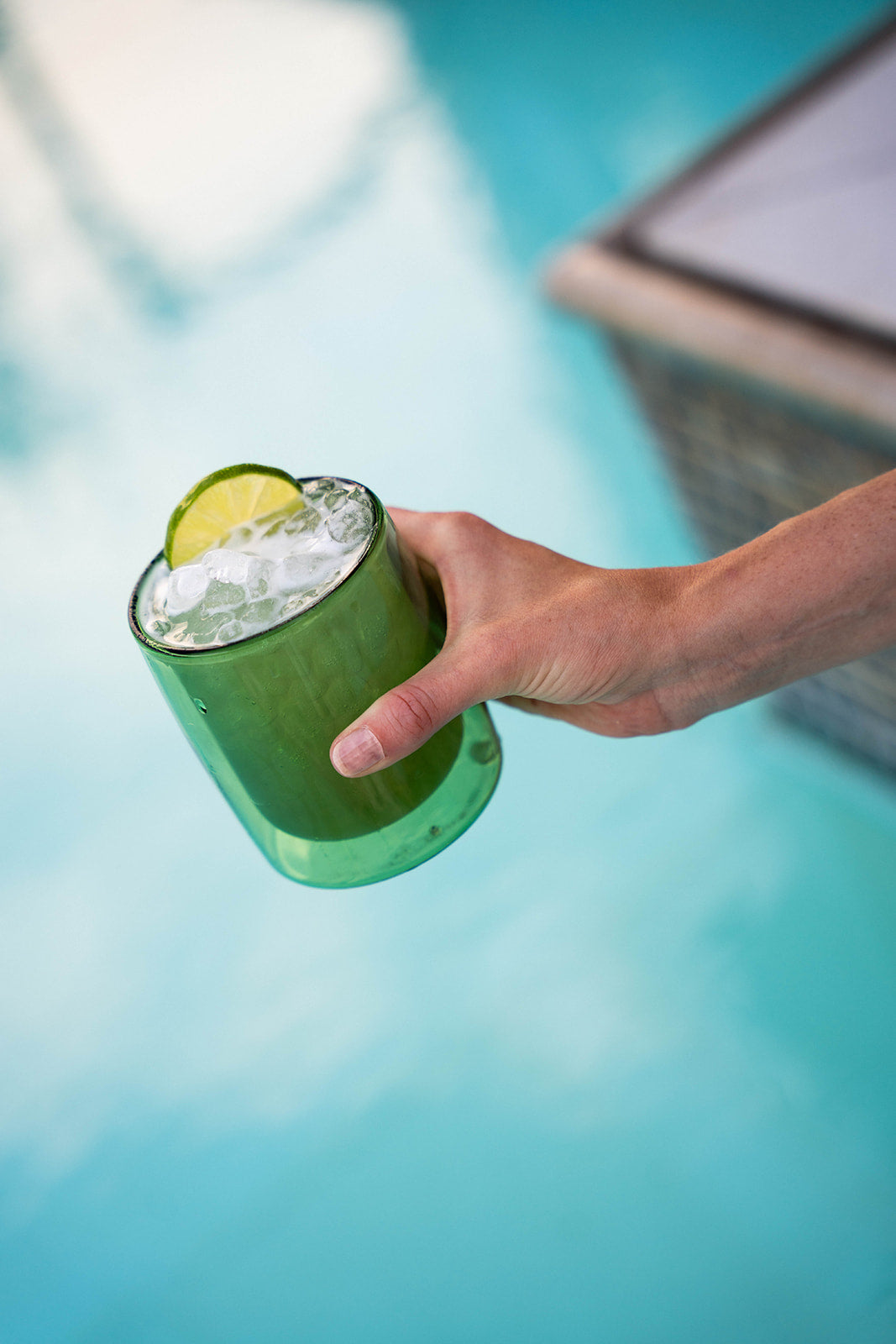 4 Pack double wall glass tumbler - Lime