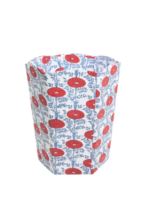 Blockprint Scallop Waste Bin / Storage Bin in Araminta