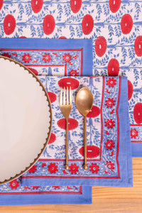 Araminta Blockprint Napkins, Set of 4