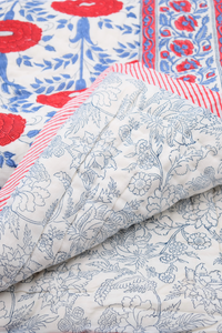 Araminta Block Print Reversible Cotton Quilt