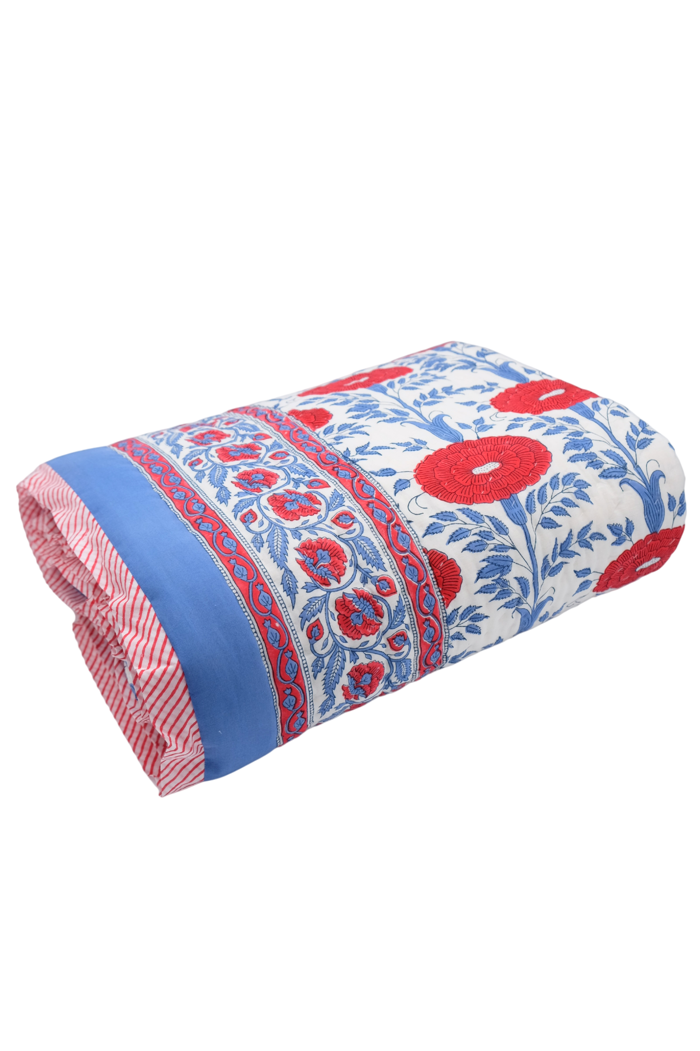 Araminta Block Print Reversible Cotton Quilt