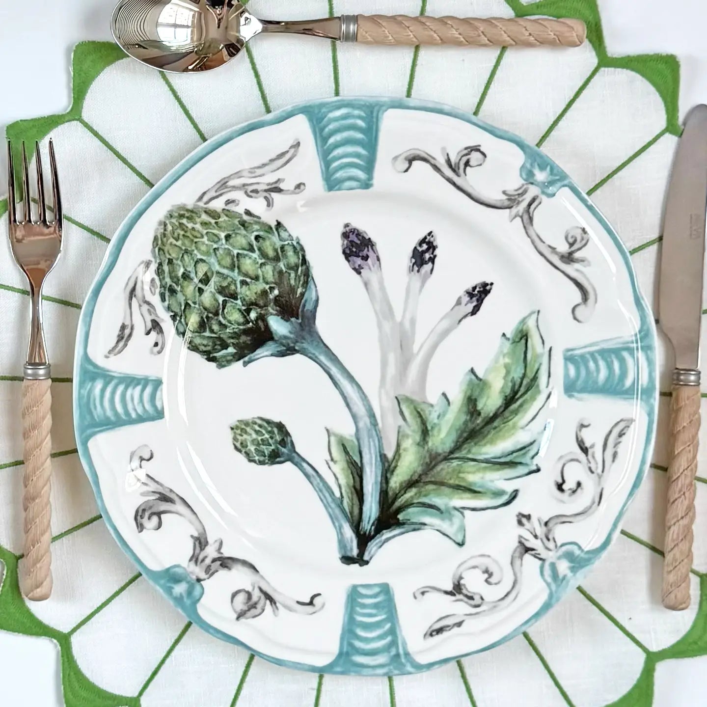 Artichoke Fine Bone China Dinner Plate (Set of 4)
