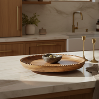 Ayla Wood Lazy Susan - Scalloped Edge