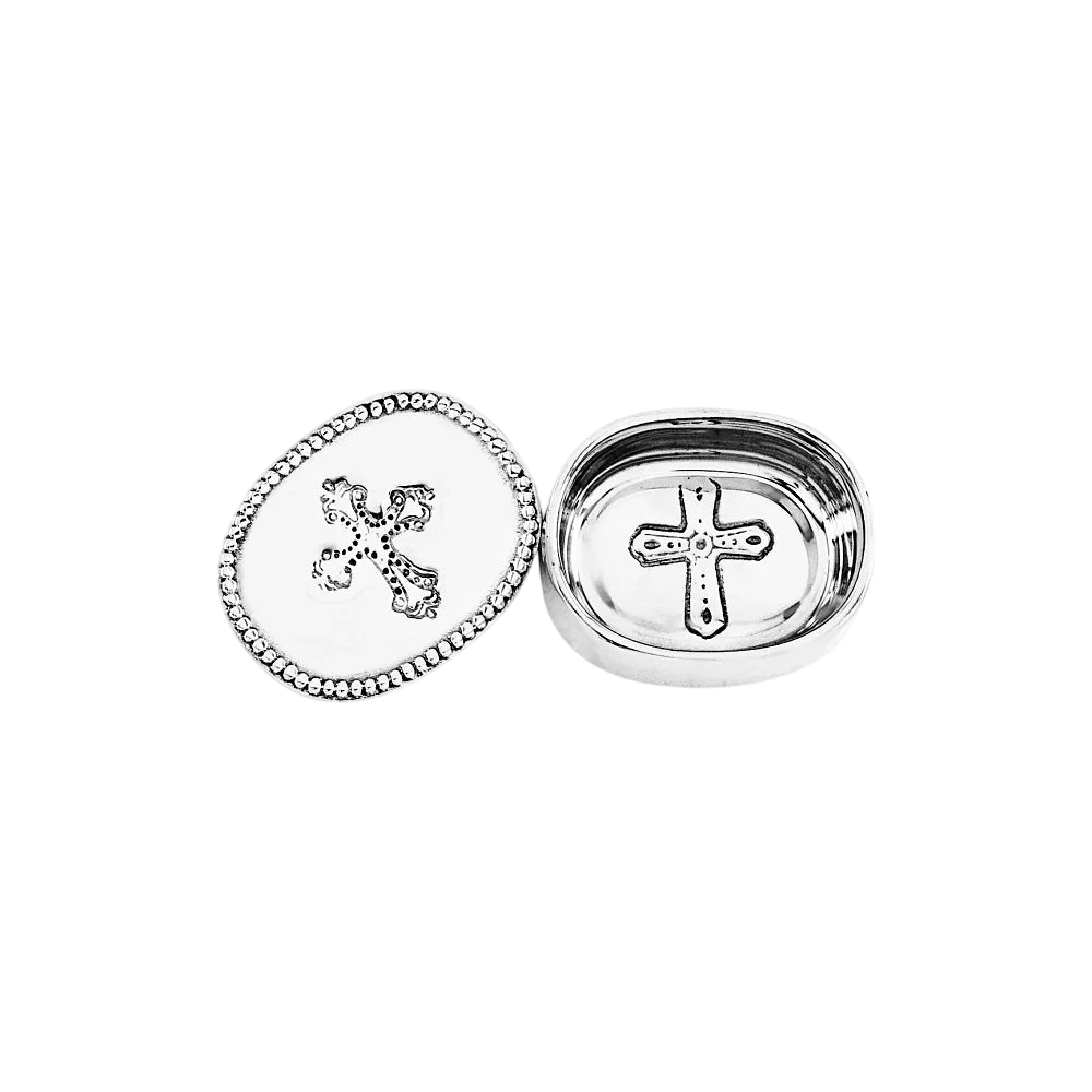BABY Peek-A-Boo Cross Oval Keepsake Box