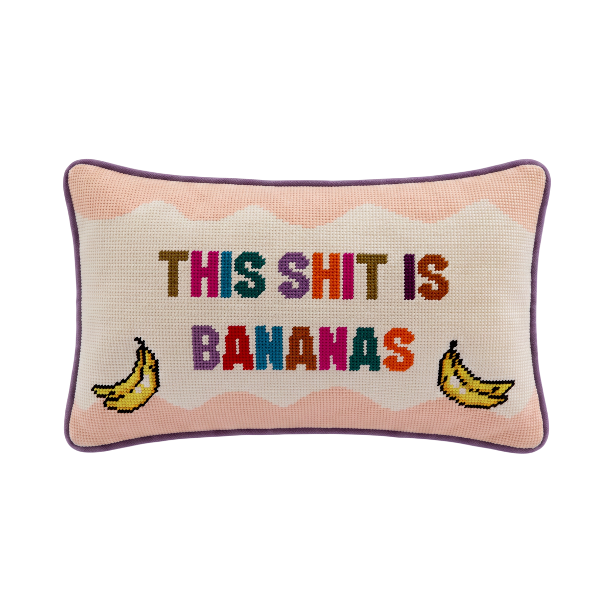 Bananas Needlepoint Pillow