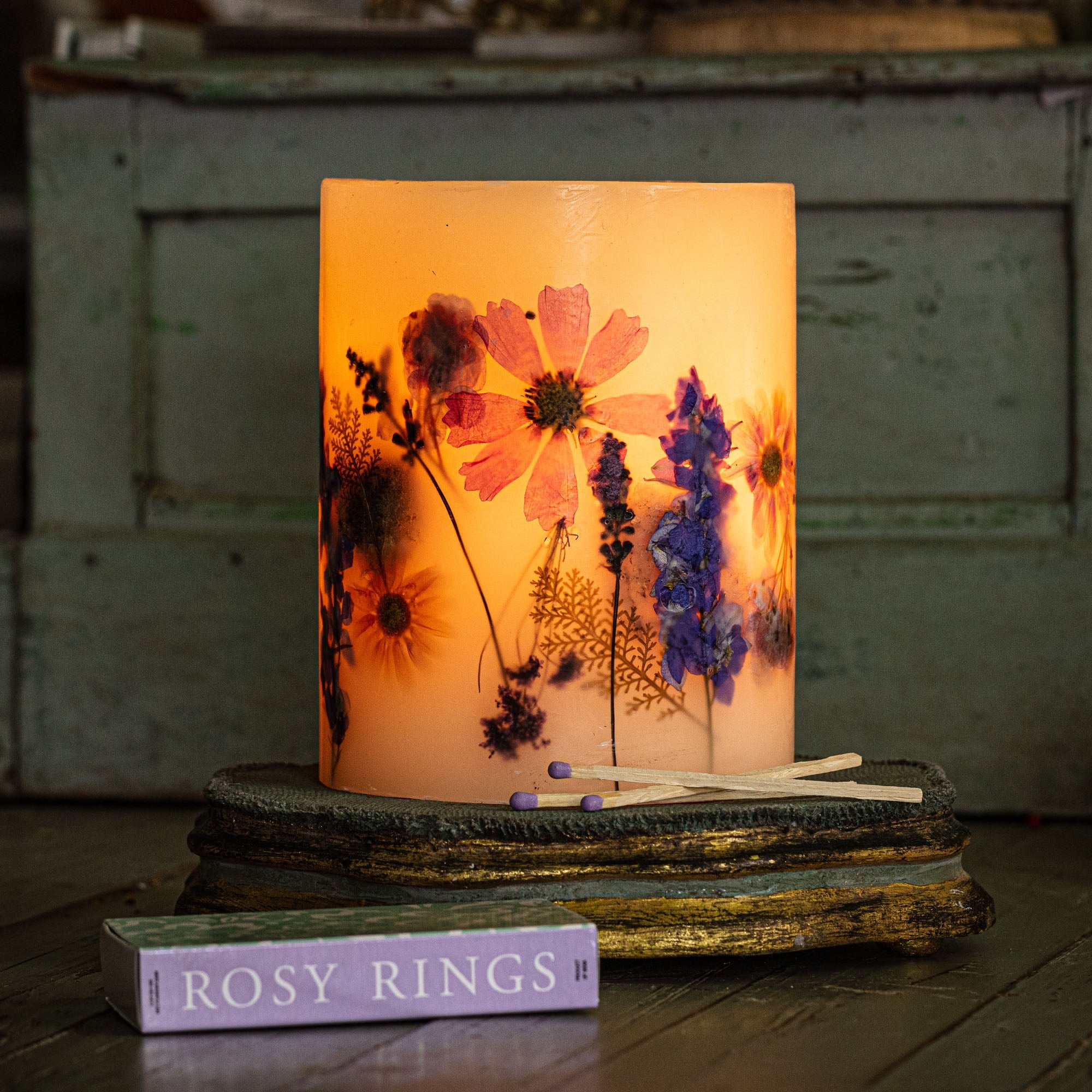 Roman Lavender Small Round Botanical Candle
