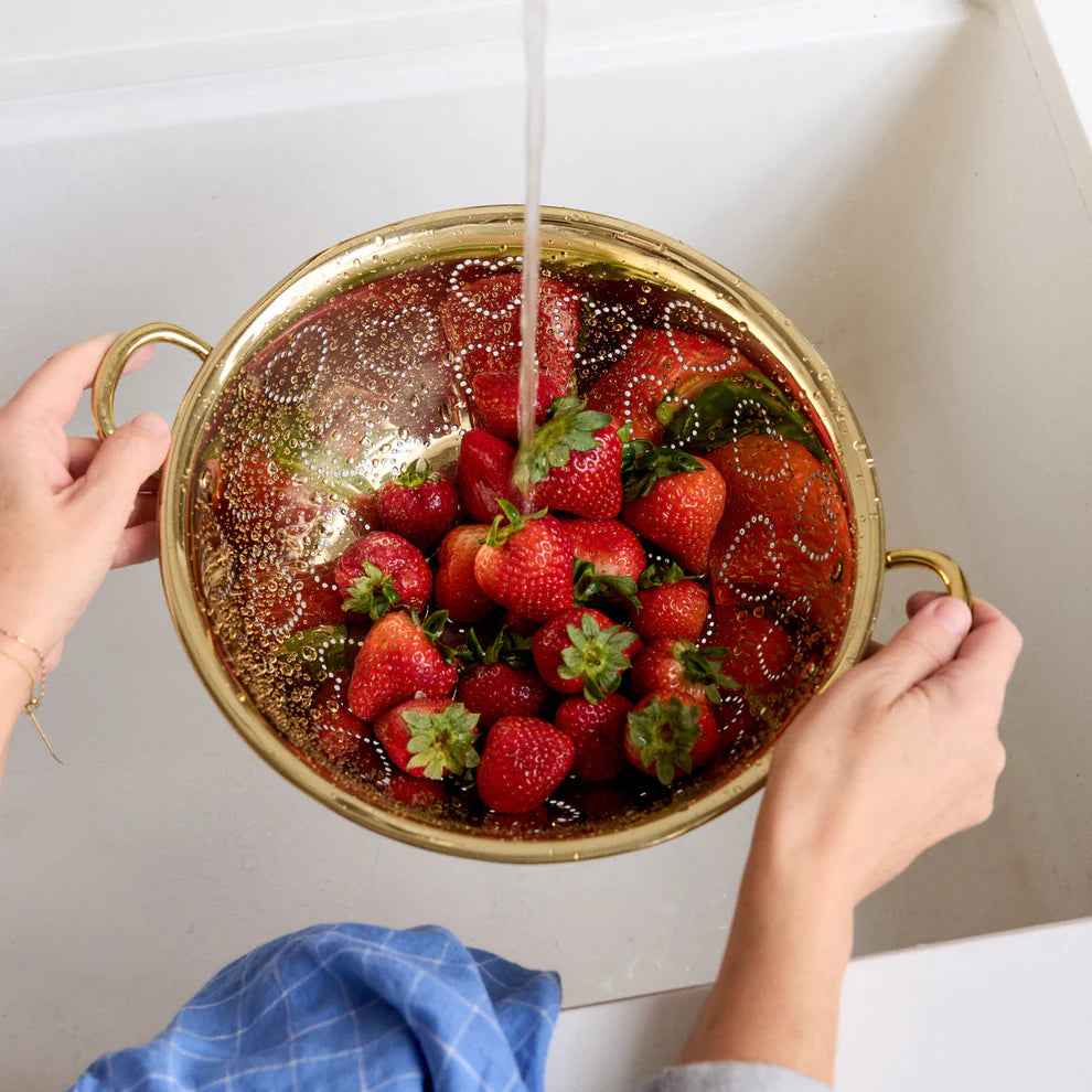 Brass Heart Colander
