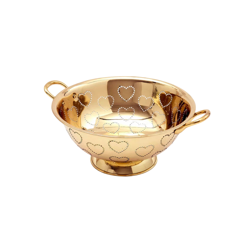 Brass Heart Colander