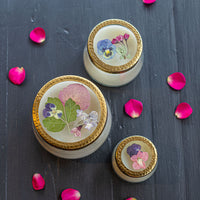 Signature Pressed Floral Candle - Blushing Rosewood