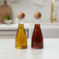 Glass & Mango Wood Cruet Set