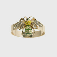 Skinny Stripey Bee Napkin Rings - Green (Set of 4)