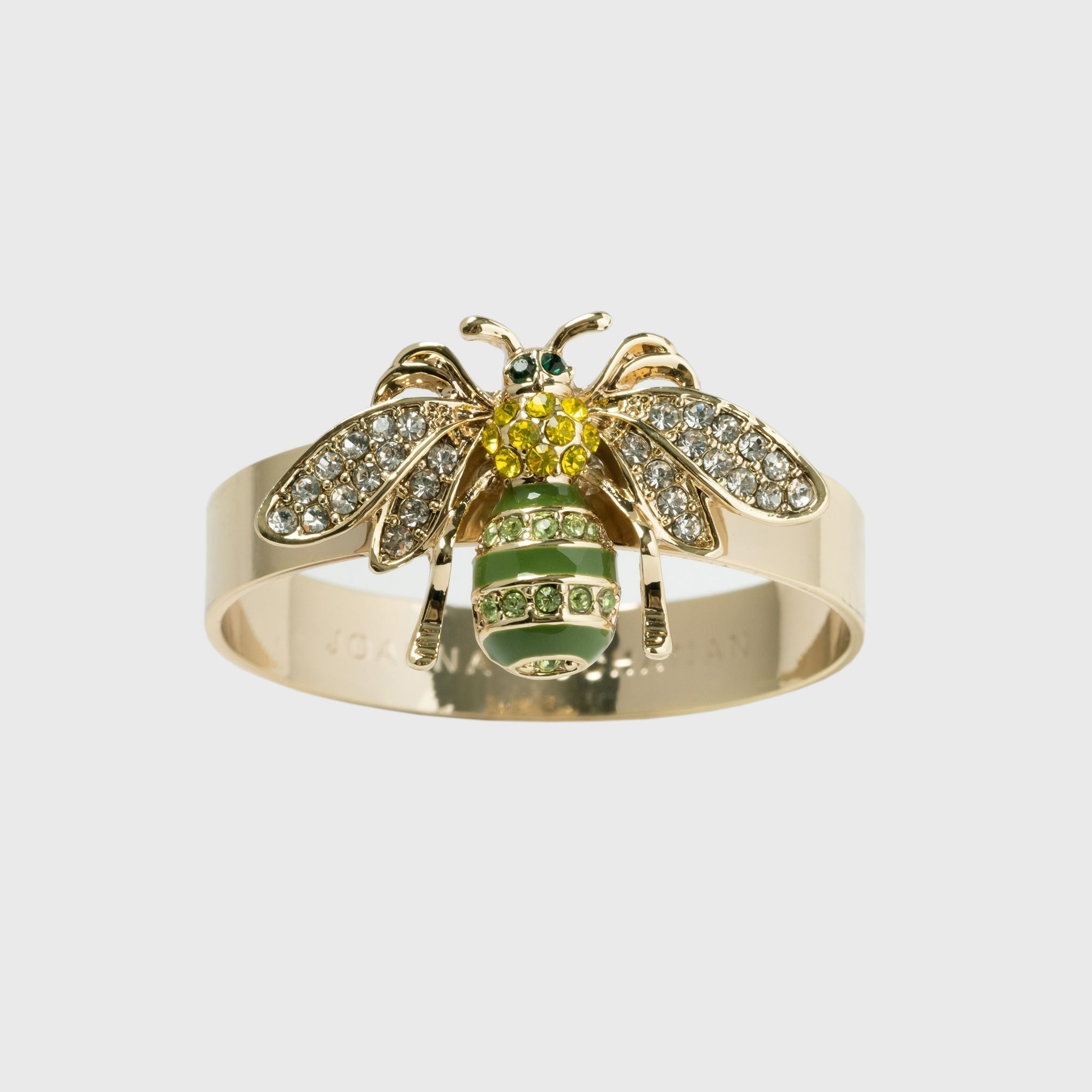 Skinny Stripey Bee Napkin Rings - Green (Set of 4)