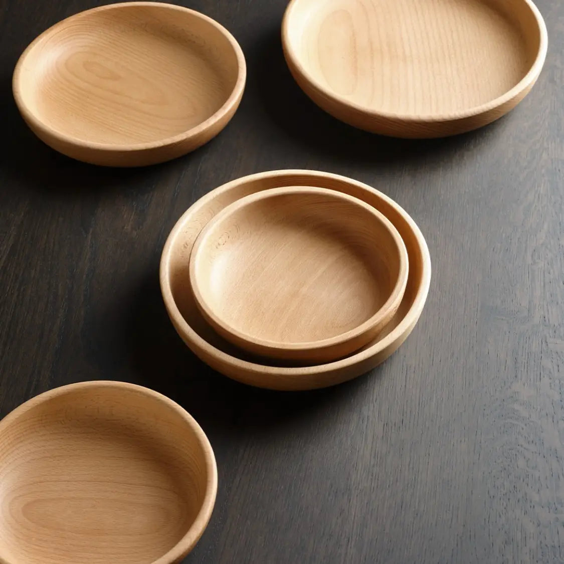 Beech Shallow Bowl - Wood Salad or Fruit Bowl