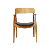 Bent Hansen Asger Chair, Oiled Oak, Black Zenso 2 Leather Seat