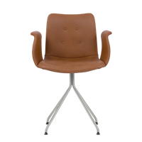 Bent Hansen Primum Chair w/Arms, Cognac Zenso 2 Leather, Stainless Steel Frame