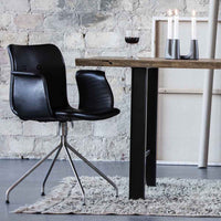 Bent Hansen Primum Chair w/Arms, Black Zenso 2 Leather, Stainless Steel Frame