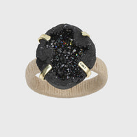 Rustic Druzy Napkin Rings - Black (Set of 4)