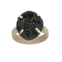 Rustic Druzy Napkin Rings - Black (Set of 4)