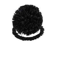 Straw Pompom Napkin Rings - Black (Set of 4)