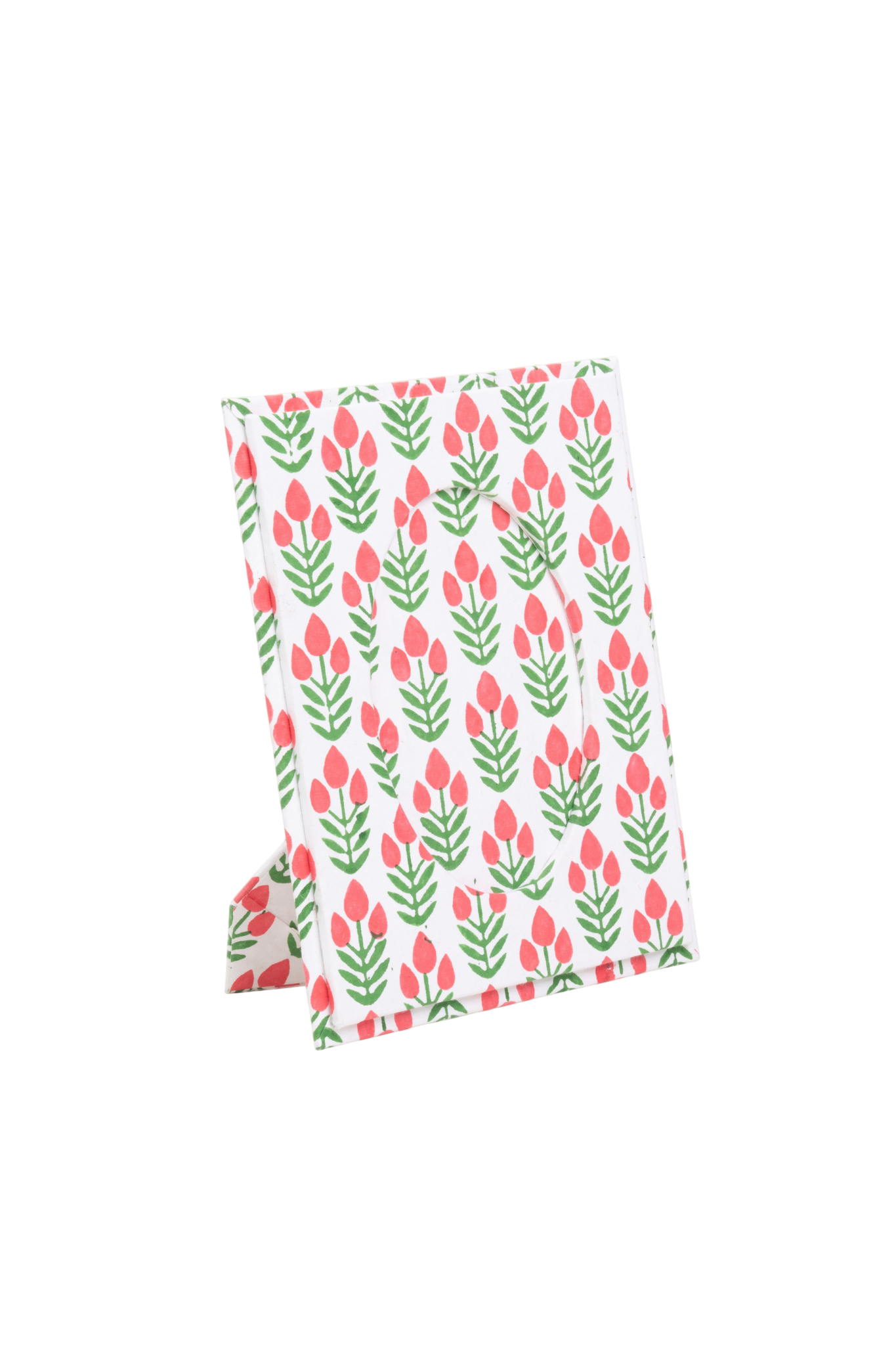 Blockprint Picture Frame in Red Poppy