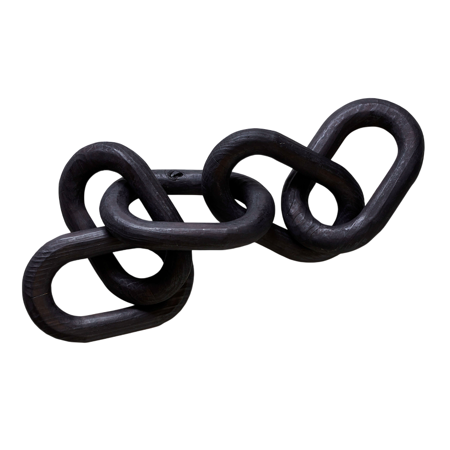 Charcoal Wood Chain, Large Link
